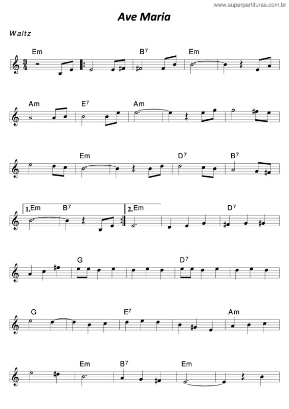 Partitura da música Ave Maria v.103