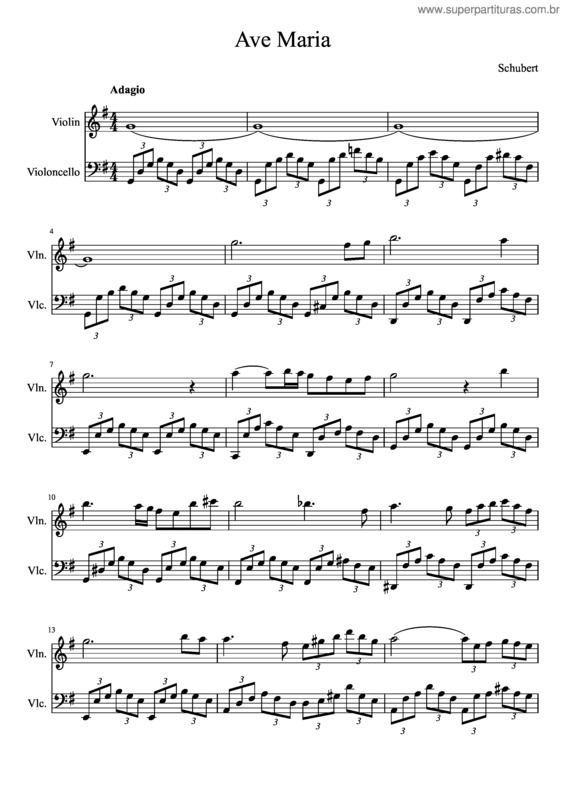Partitura da música Ave Maria v.111