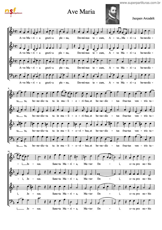 Partitura da música Ave Maria v.114