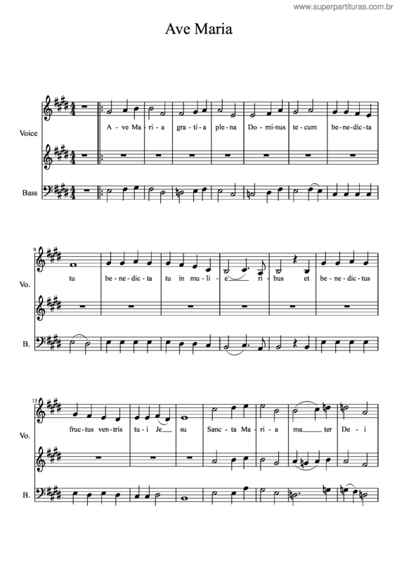 Partitura da música Ave Maria v.115