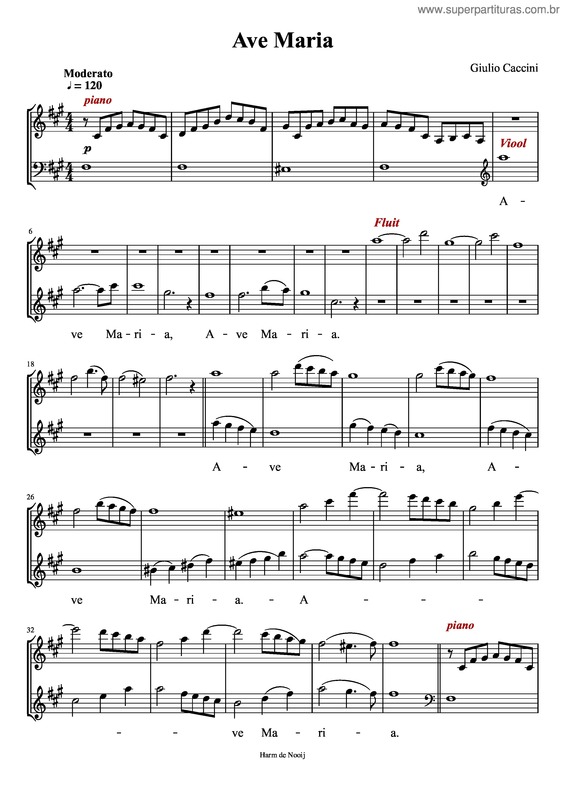 Partitura da música Ave Maria v.118