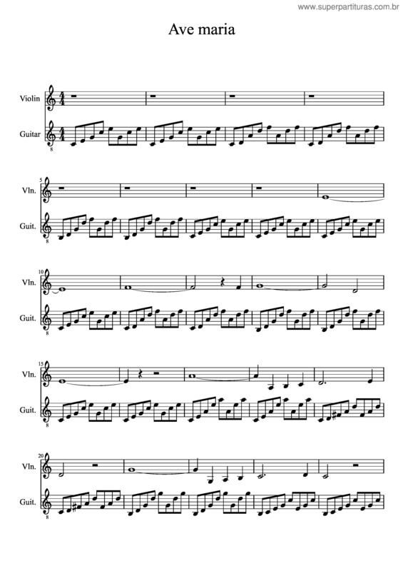 Partitura da música Ave Maria v.119