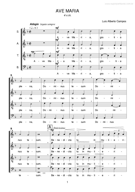 Partitura da música Ave Maria v.12