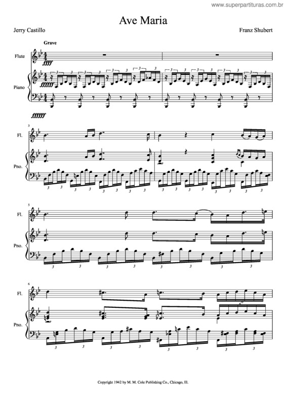 Partitura da música Ave Maria v.122