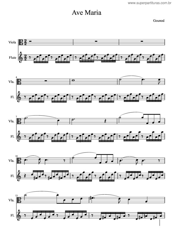 Partitura da música Ave Maria v.123