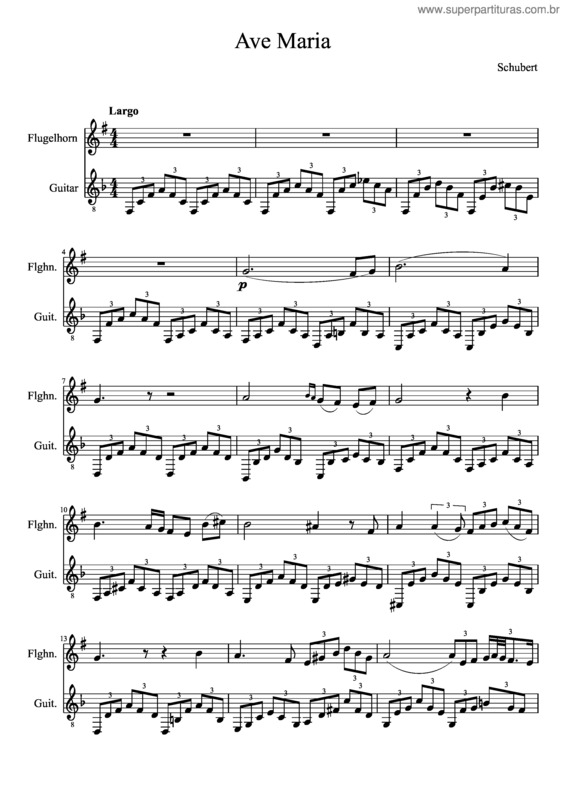 Partitura da música Ave Maria v.125