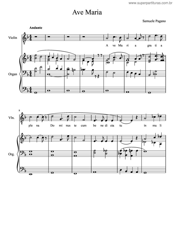 Partitura da música Ave Maria v.126