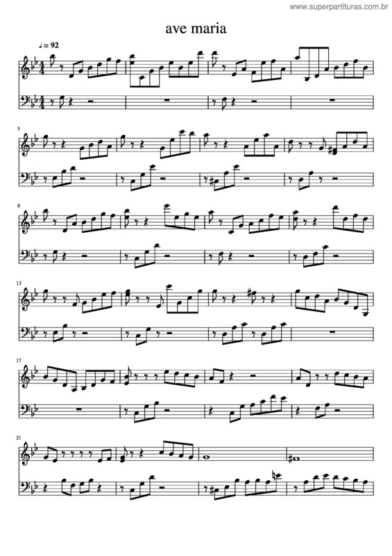 Partitura da música Ave Maria v.127