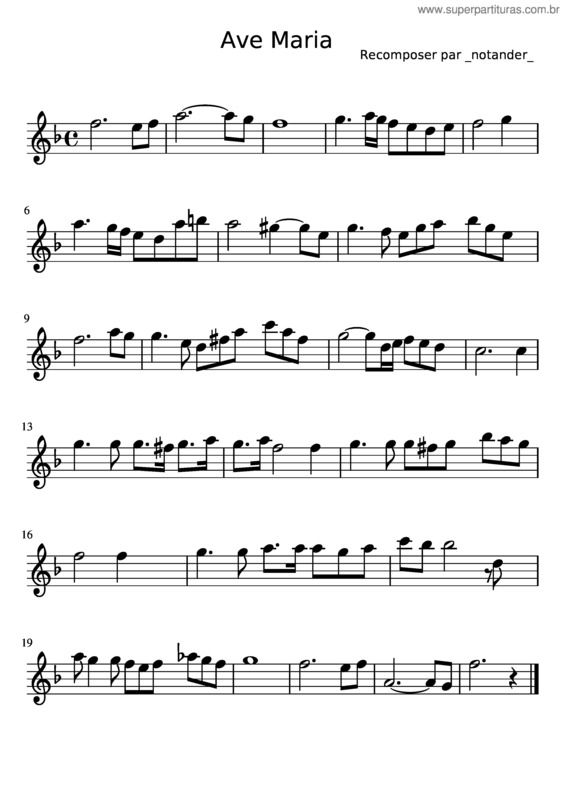 Partitura da música Ave Maria v.128