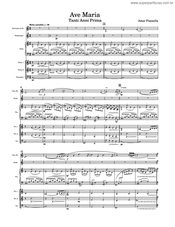 Partitura da música Ave Maria v.130