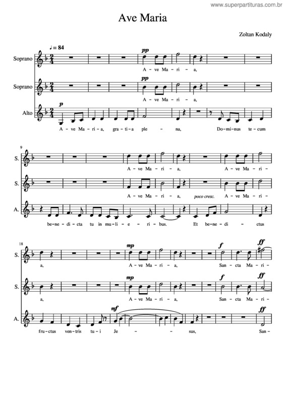 Partitura da música Ave Maria v.131