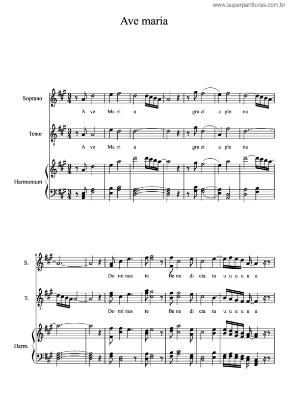 Partitura da música Ave Maria v.133
