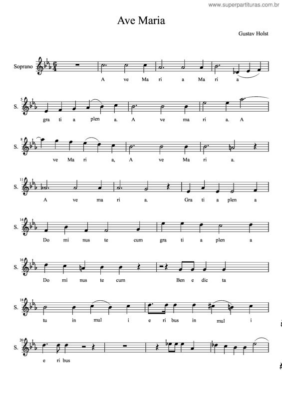 Partitura da música Ave Maria v.136