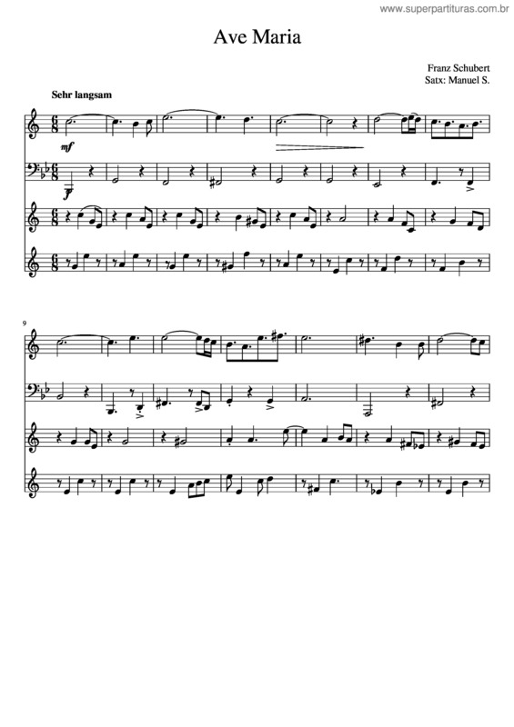 Partitura da música Ave Maria v.137