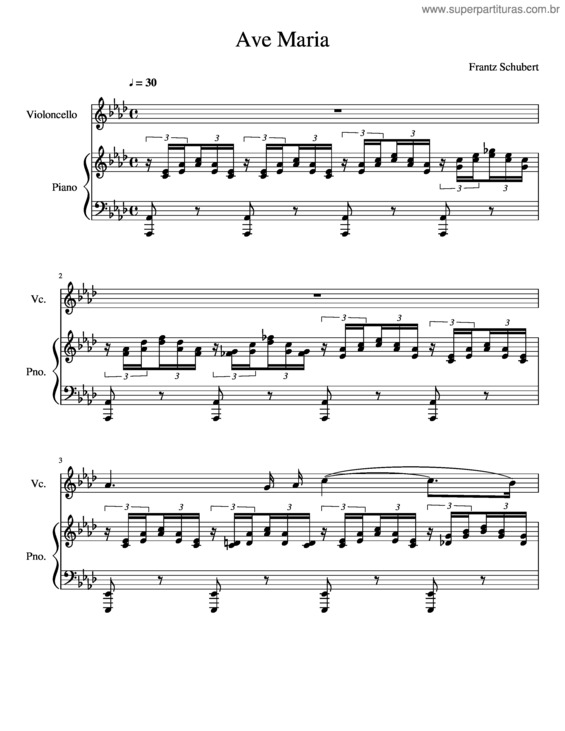 Partitura da música Ave Maria v.138
