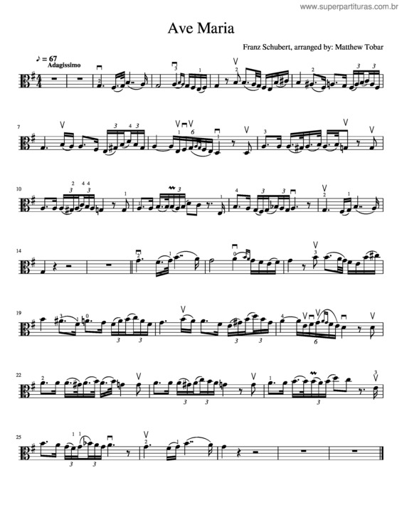 Partitura da música Ave Maria v.140
