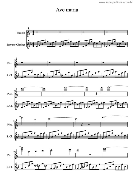 Partitura da música Ave Maria v.141