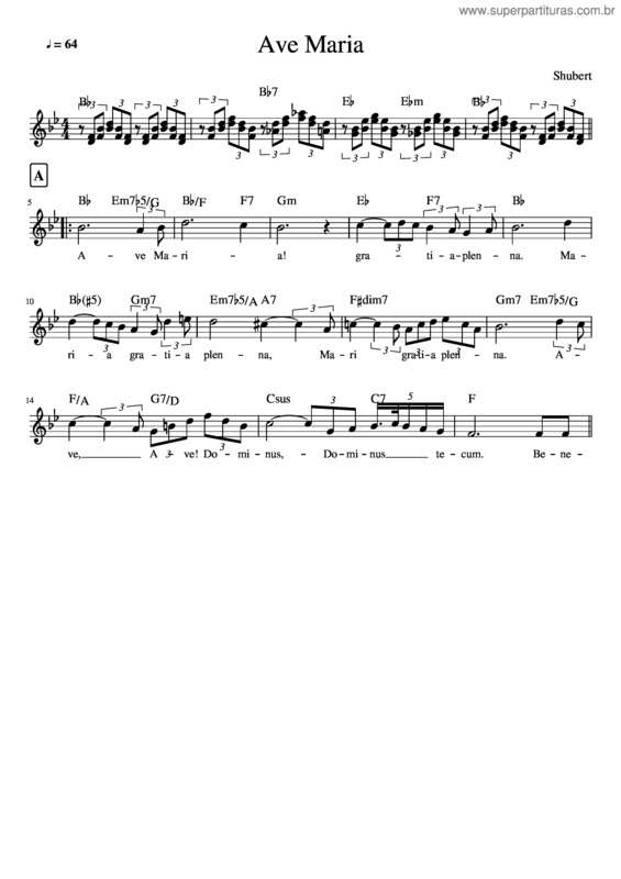 Partitura da música Ave Maria v.144