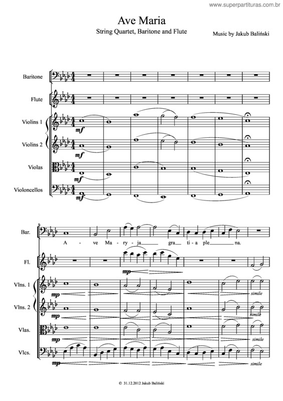 Partitura da música Ave Maria v.146