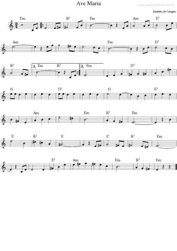 Partitura da música Ave Maria v.15