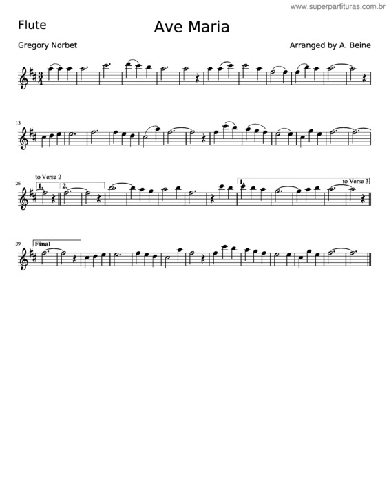 Partitura da música Ave Maria v.152