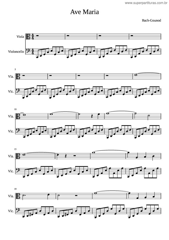Partitura da música Ave Maria v.156