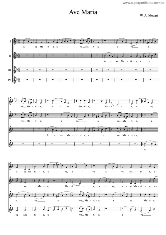 Partitura da música Ave Maria v.158
