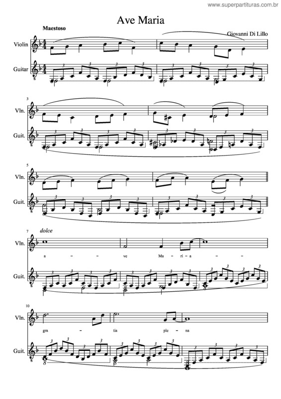 Partitura da música Ave Maria v.159