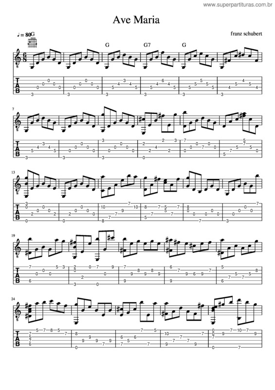 Partitura da música Ave Maria v.161