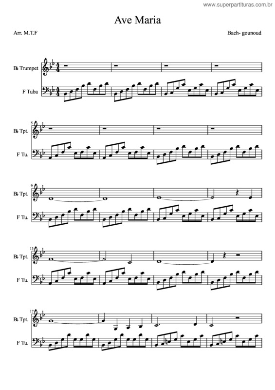 Partitura da música Ave Maria v.162