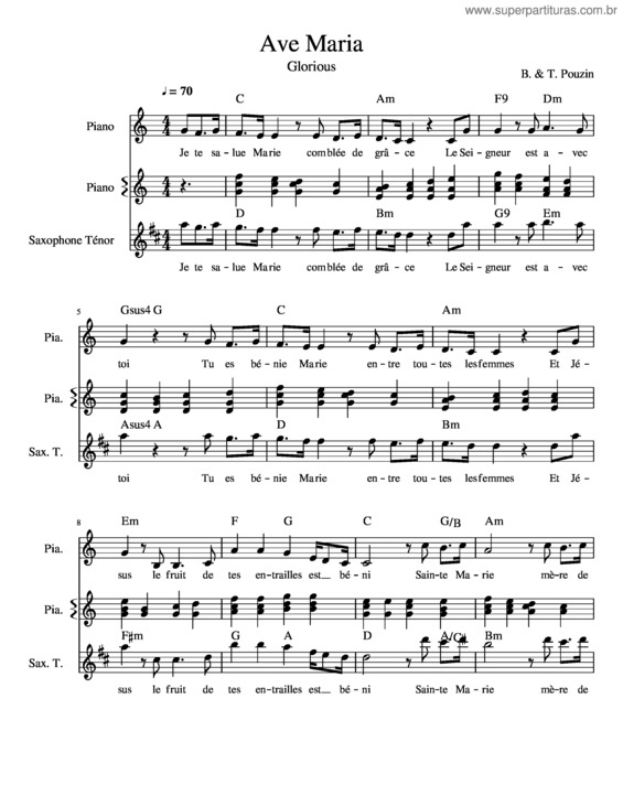 Partitura da música Ave Maria v.169