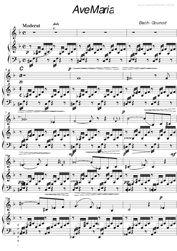 Partitura da música Ave maria v.17