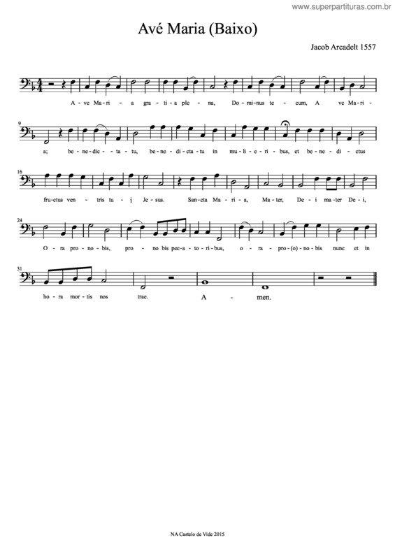 Partitura da música Avé Maria v.171