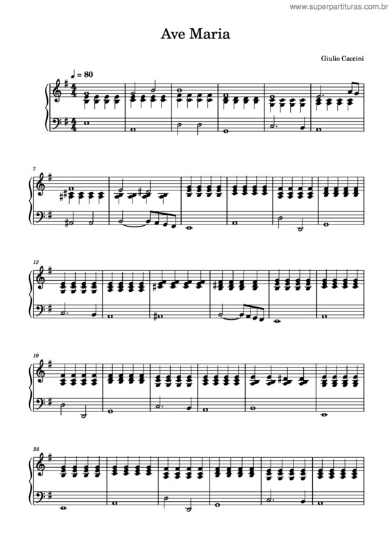 Partitura da música Ave Maria v.179