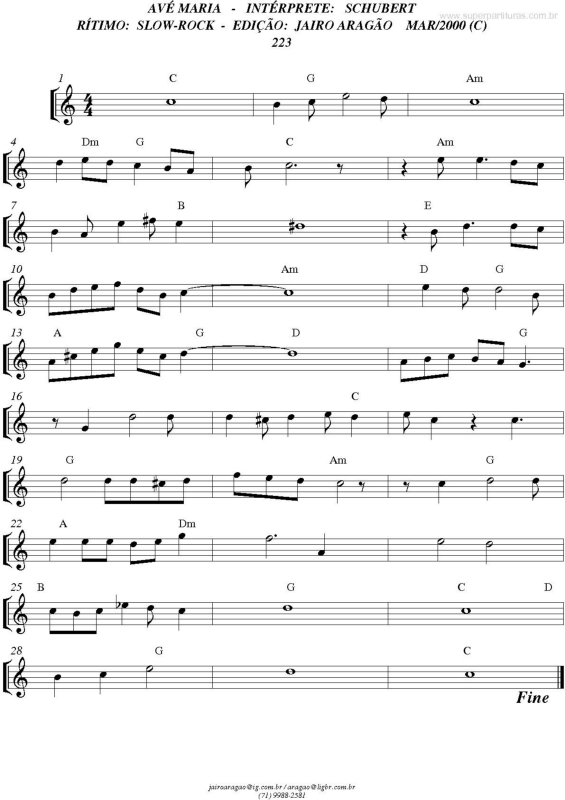 Partitura da música Ave Maria v.18