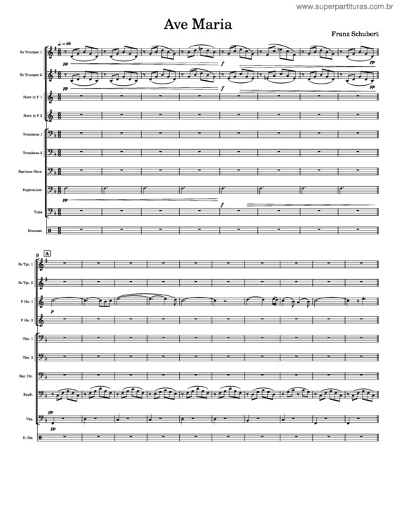Partitura da música Ave Maria v.184