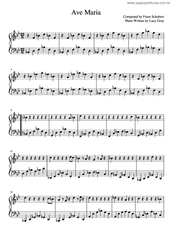 Partitura da música Ave Maria v.188