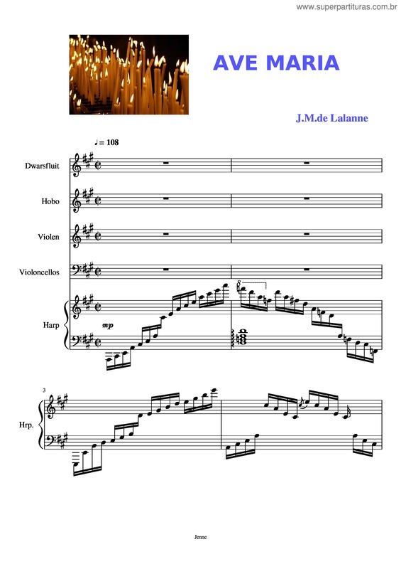 Partitura da música Ave Maria v.191
