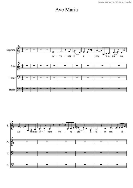 Partitura da música Ave Maria v.195