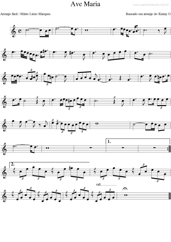 Partitura da música Ave Maria v.2