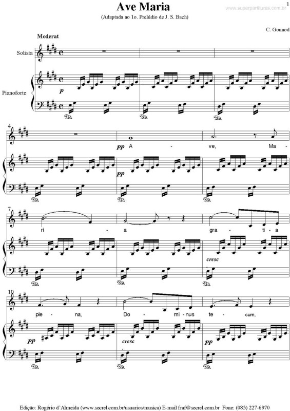 Partitura da música Ave Maria v.20