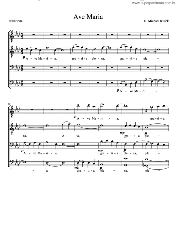 Partitura da música Ave Maria v.200