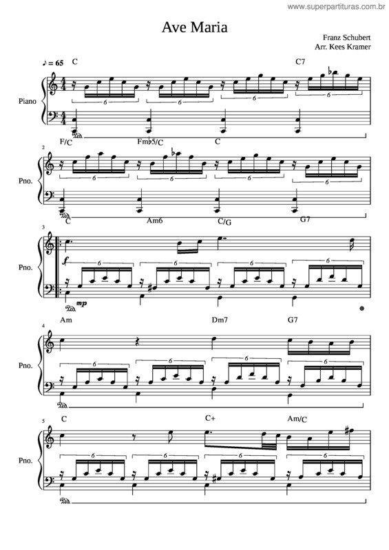 Partitura da música Ave Maria v.202