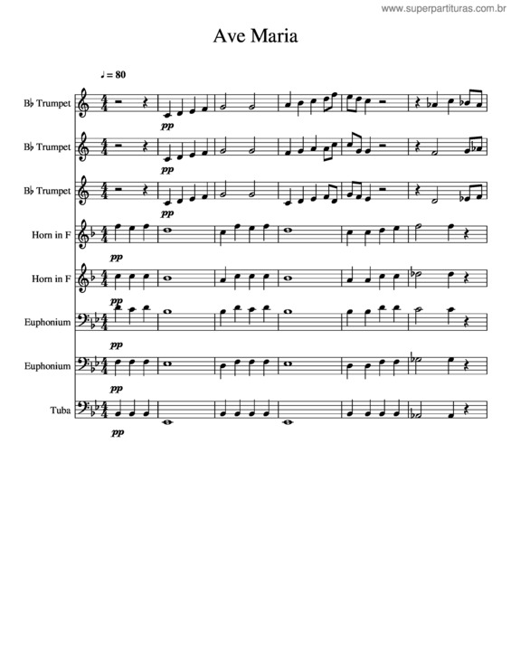Partitura da música Ave Maria v.207