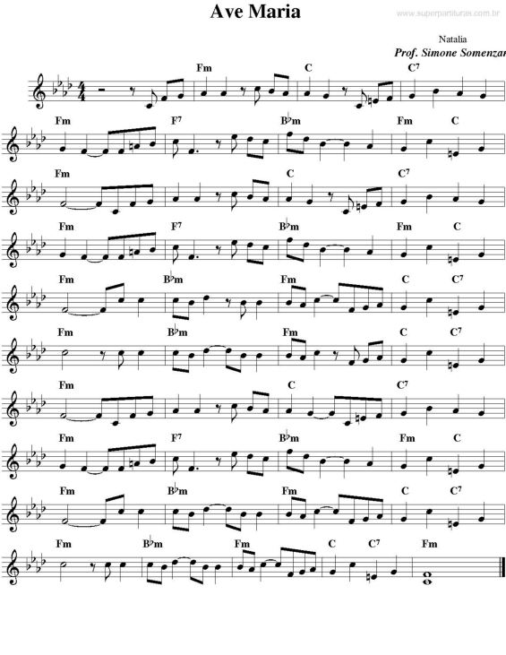 Partitura da música Ave Maria v.21