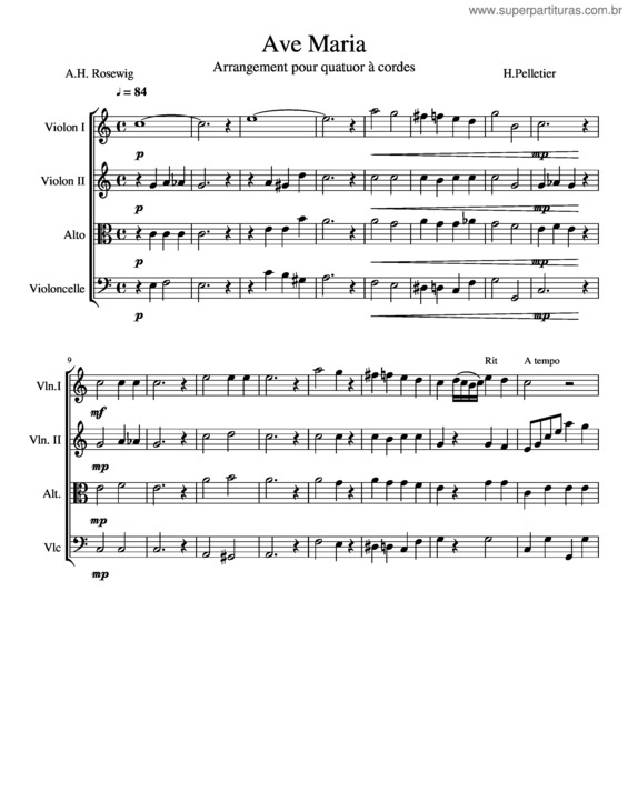 Partitura da música Ave Maria v.210
