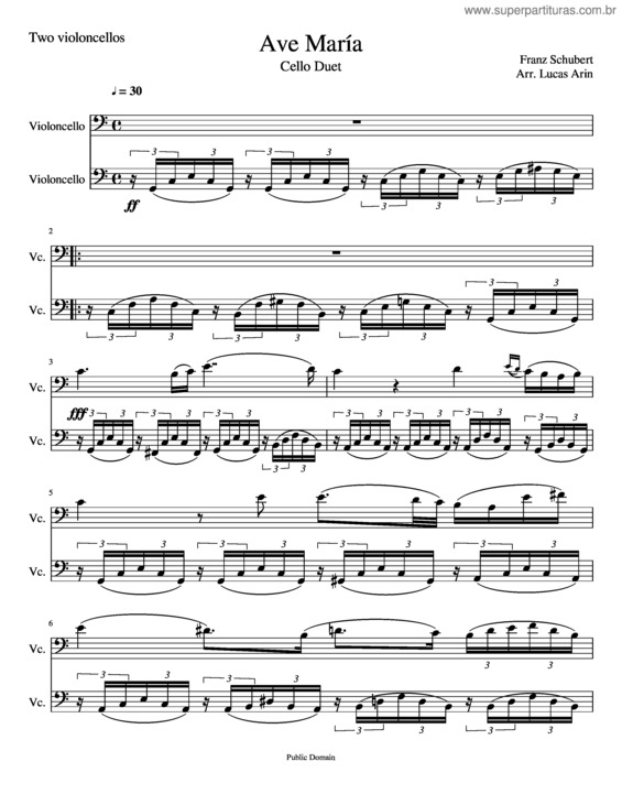 Partitura da música Ave María v.214
