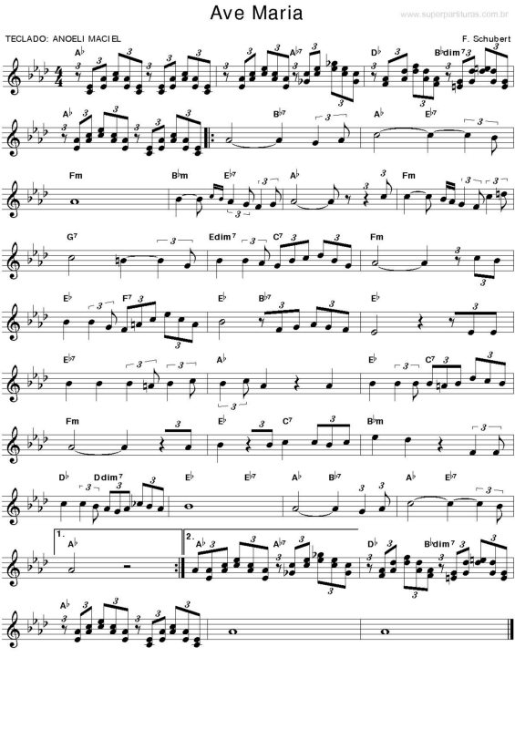 Partitura da música Ave Maria v.22