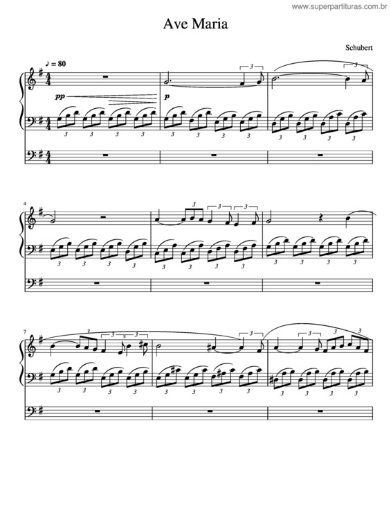 Partitura da música Ave Maria v.220