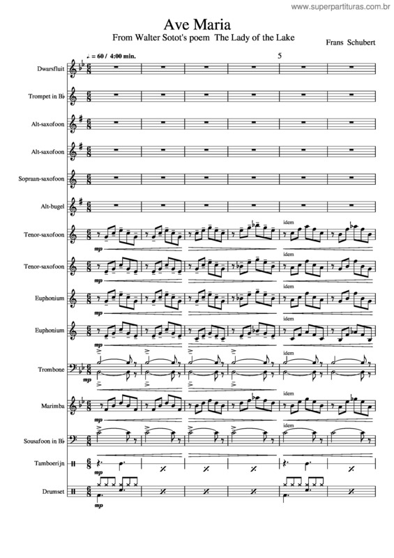 Partitura da música Ave Maria v.221